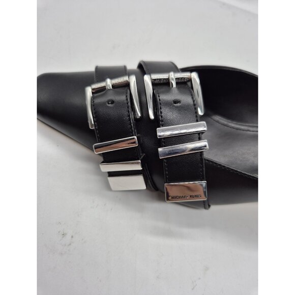 Michael Kors Women Shoes Size 8 Darrington Kitten Heel Mule Black Leather (318 - Picture 9 of 13